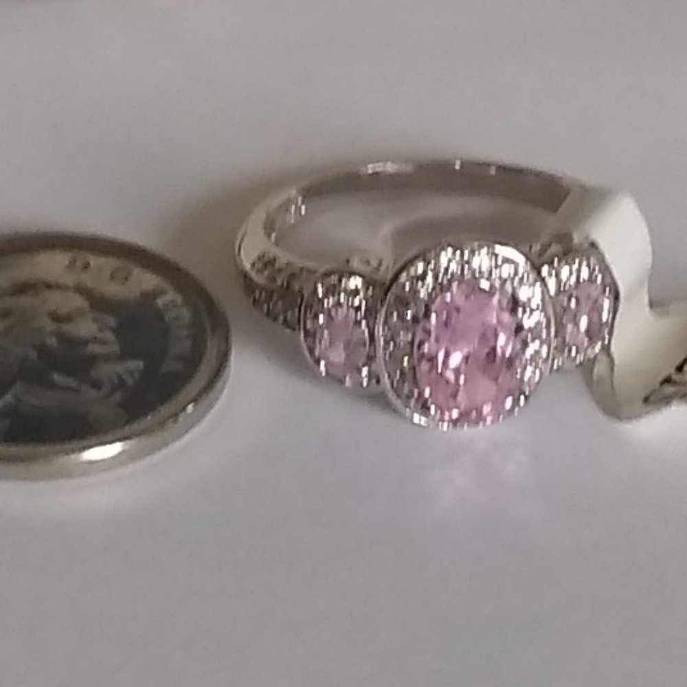 Sapphire & White Topaz Silver Ring